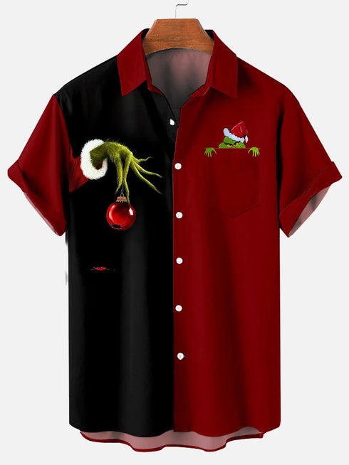 Men's Christmas Funny Graphic Short Sleeve Hawaiian Shirt